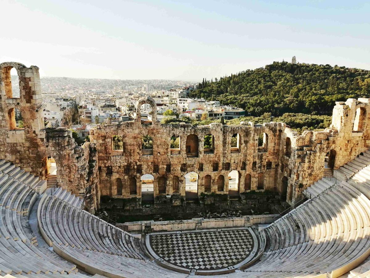 Ancient Amphitheater Overlooking City