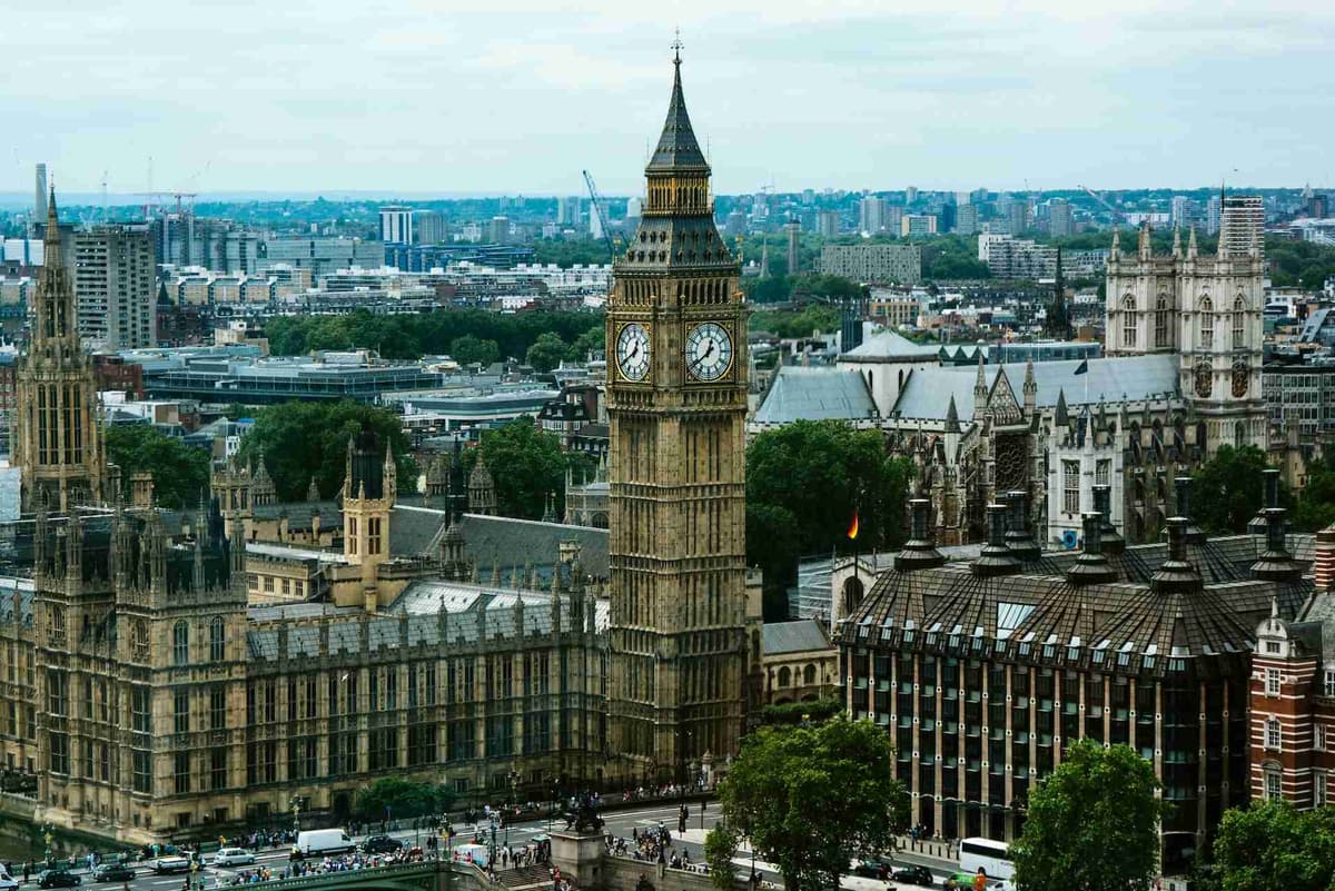 Big Ben și Camerele Parlamentului din Londra, Anglia.
