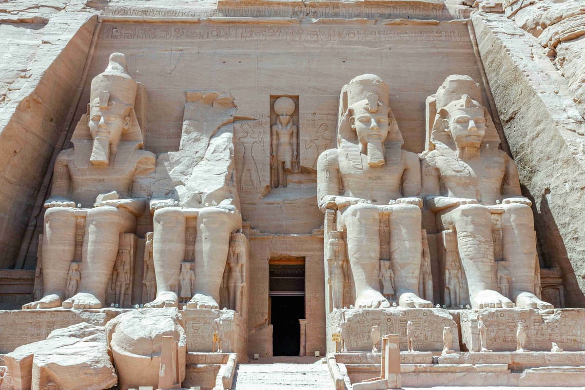 Abu Simbel Temples Facade with Ramesses II Statues