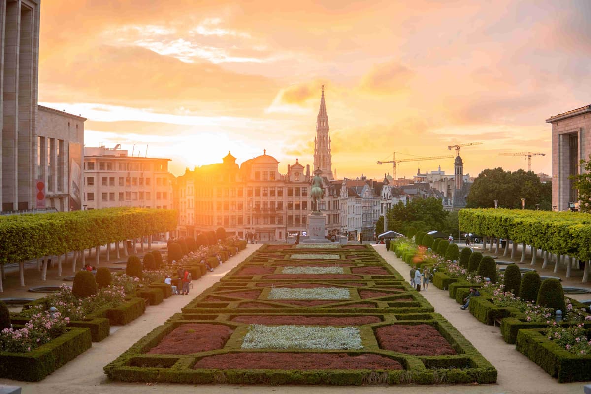 City Garden Sunset With Cathedral View