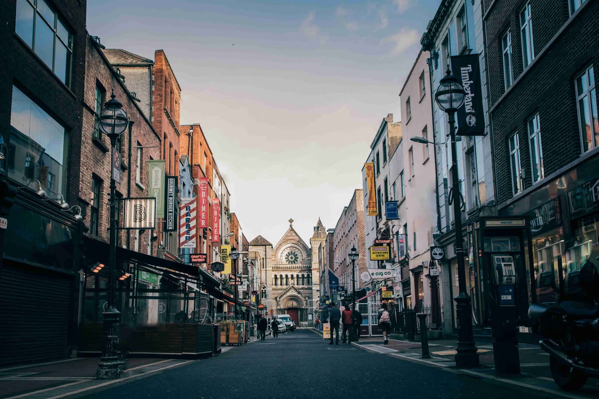 City Street with Historic Architecture at Dusk