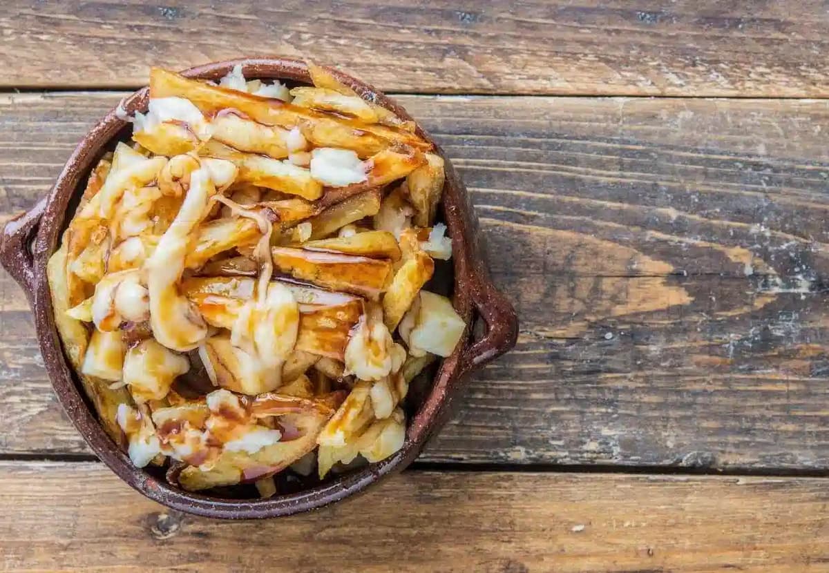 Classic Canadian Poutine in Clay Bowl webp