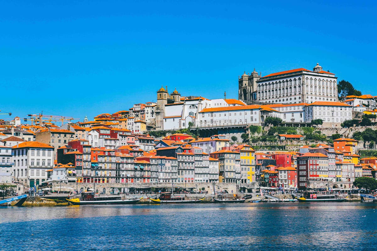 Colorful Houses Along Porto Riverside