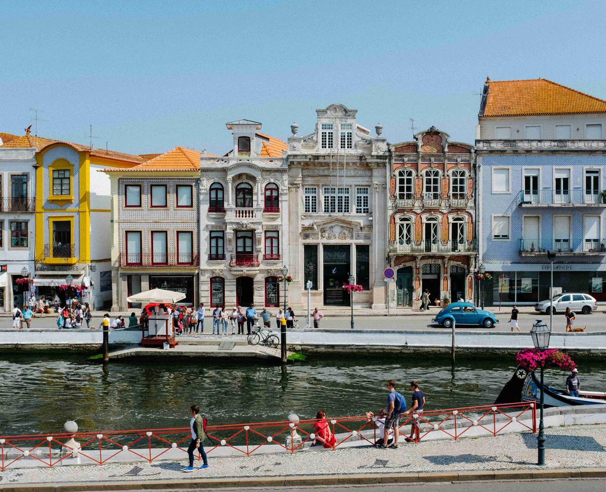 Colorful Riverside Architecture in Portugal