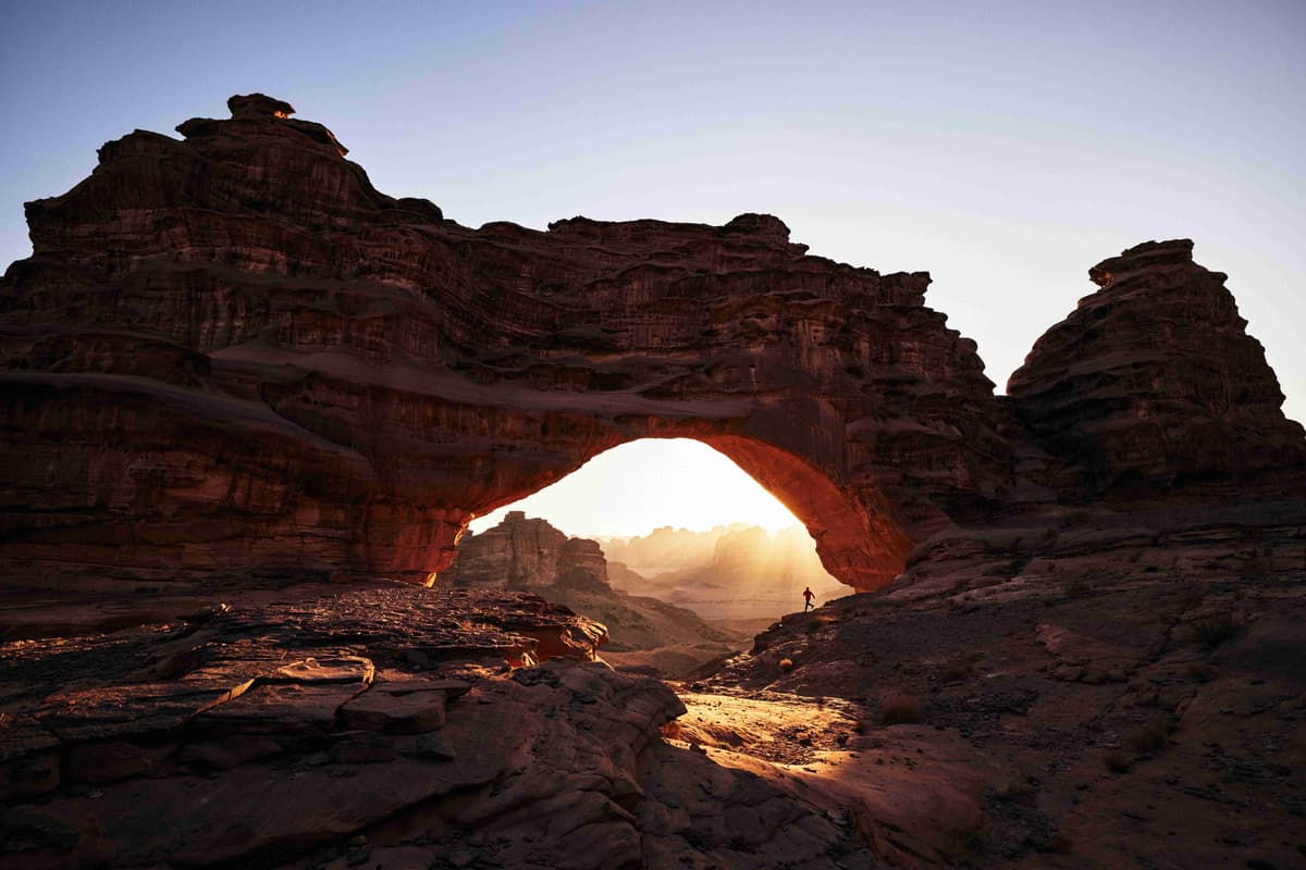 Desert Arch Silhouette at Sunset