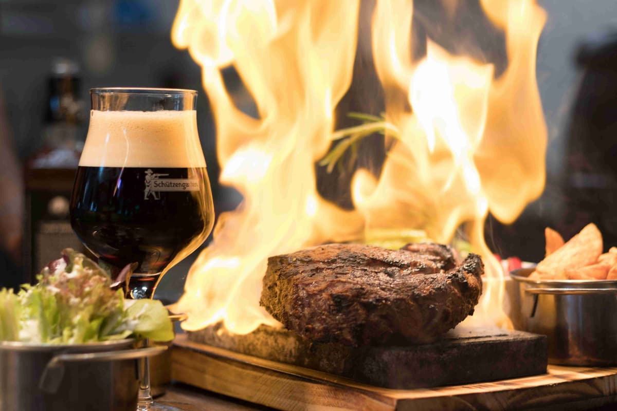 Flame Grilled Steak with Craft Beer