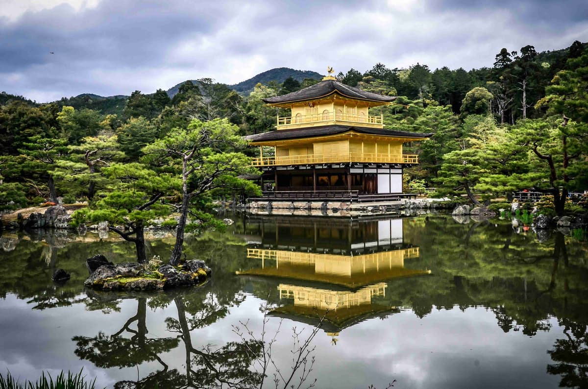 Golden Pavilion Temple Reflection Kyoto