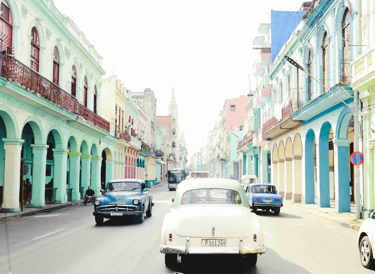 Havana Street Scene with Classic Cars