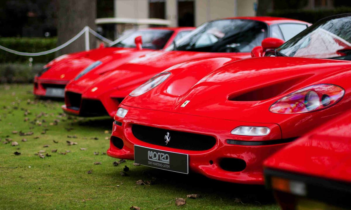 Lineup of Red Sports Cars