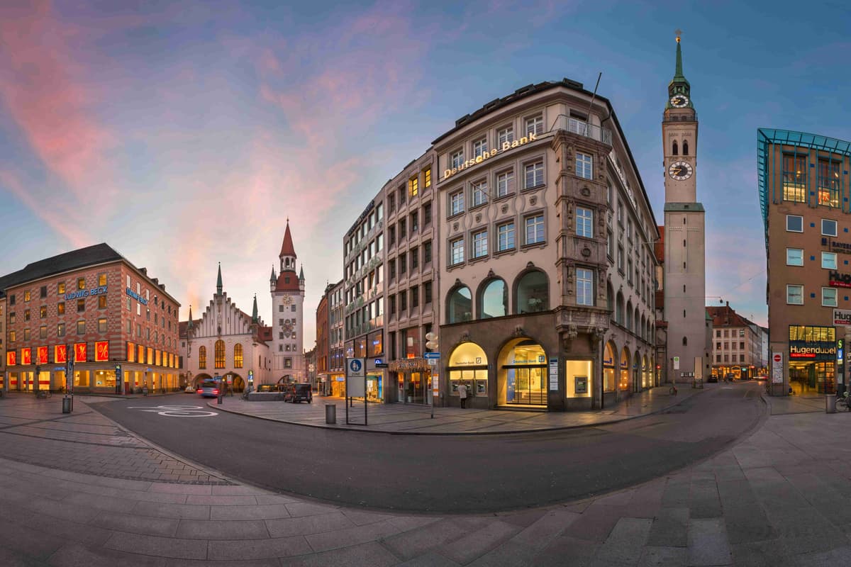 Munich Street View at Twilight