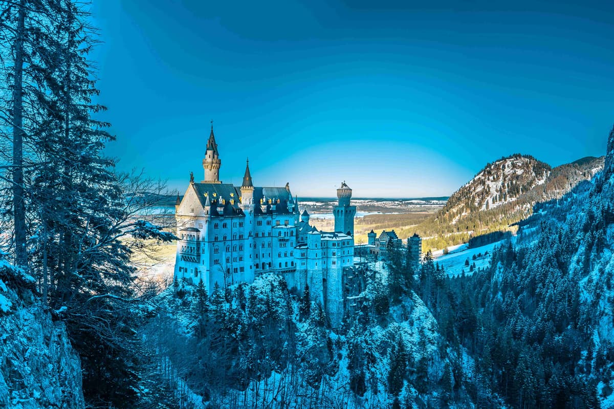 Neuschwanstein Castle in Winter Snowscape