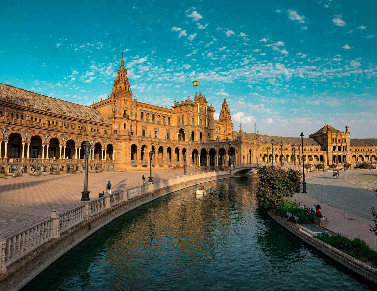 Plaza de Espana Seville Spain at Dusk
