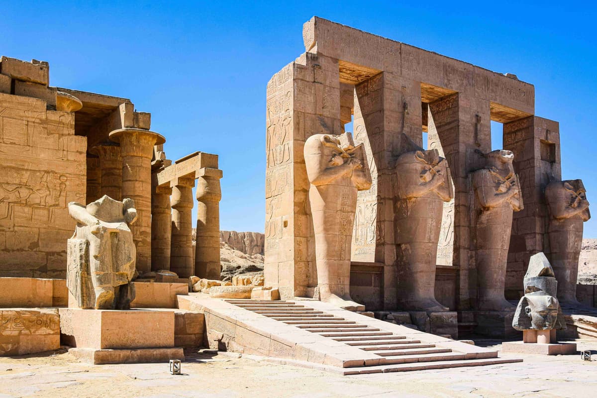 Ramesseum Temple Complex Ruins in Egypt