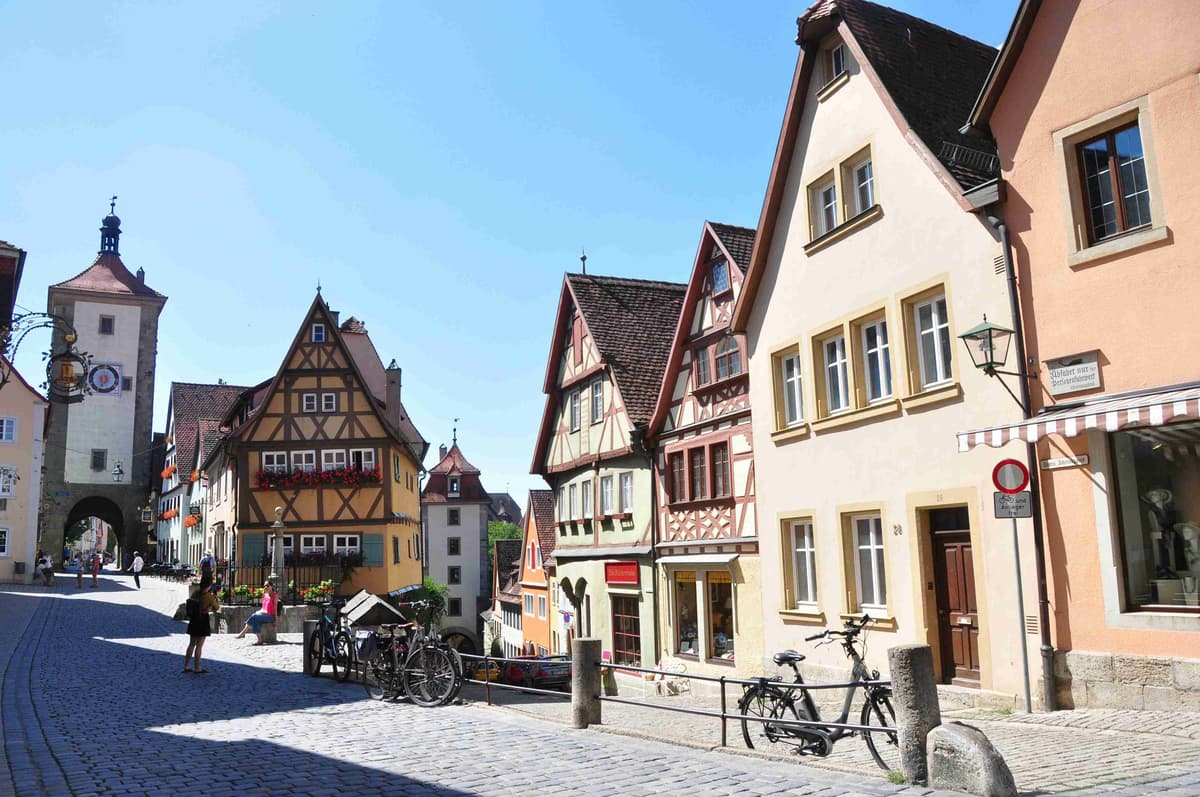 Rothenburg ob der Tauber Colorful Street Scene