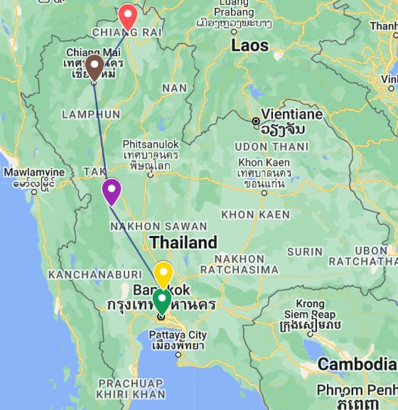 Route_Map_from_Bangkok_to_Chiang_Rai