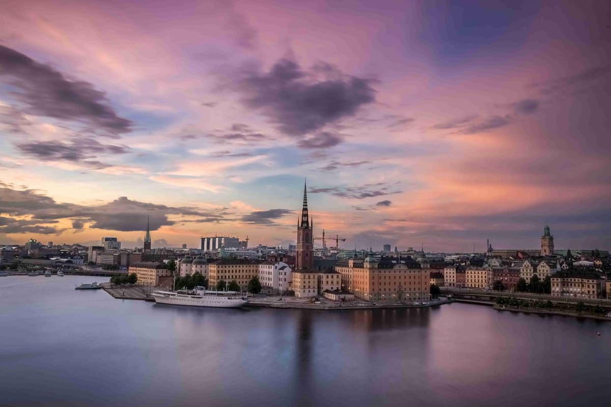 Stockholm Skyline vid Twilight