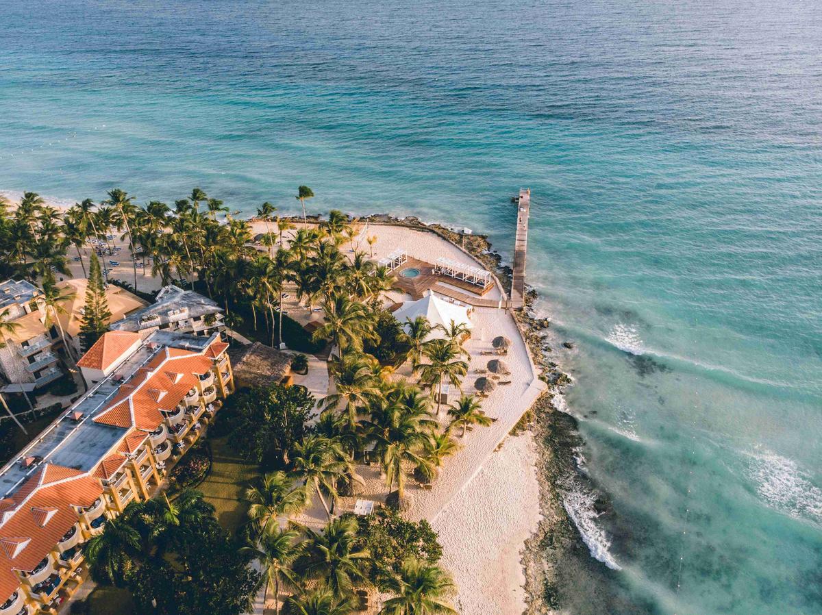 Tropical Beachfront Resort Aerial View