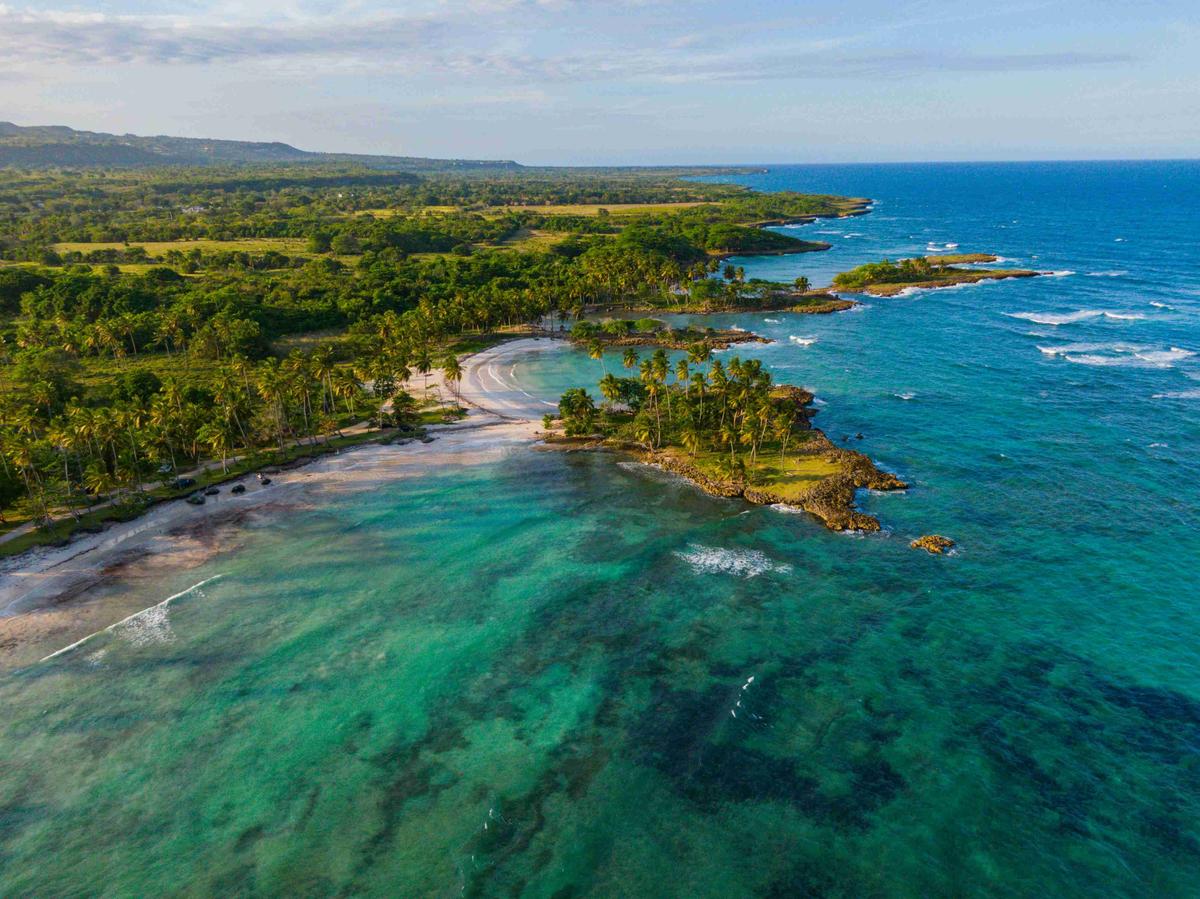 Tropical Paradise Coastline Aerial View