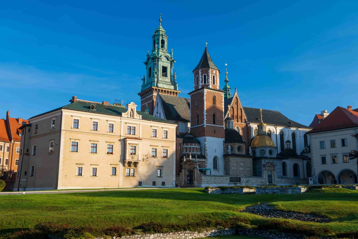 Wawel Cathedral Sunny Day Krakow