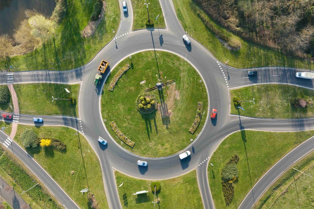 aerial-view-of-road-roundabout-intersection