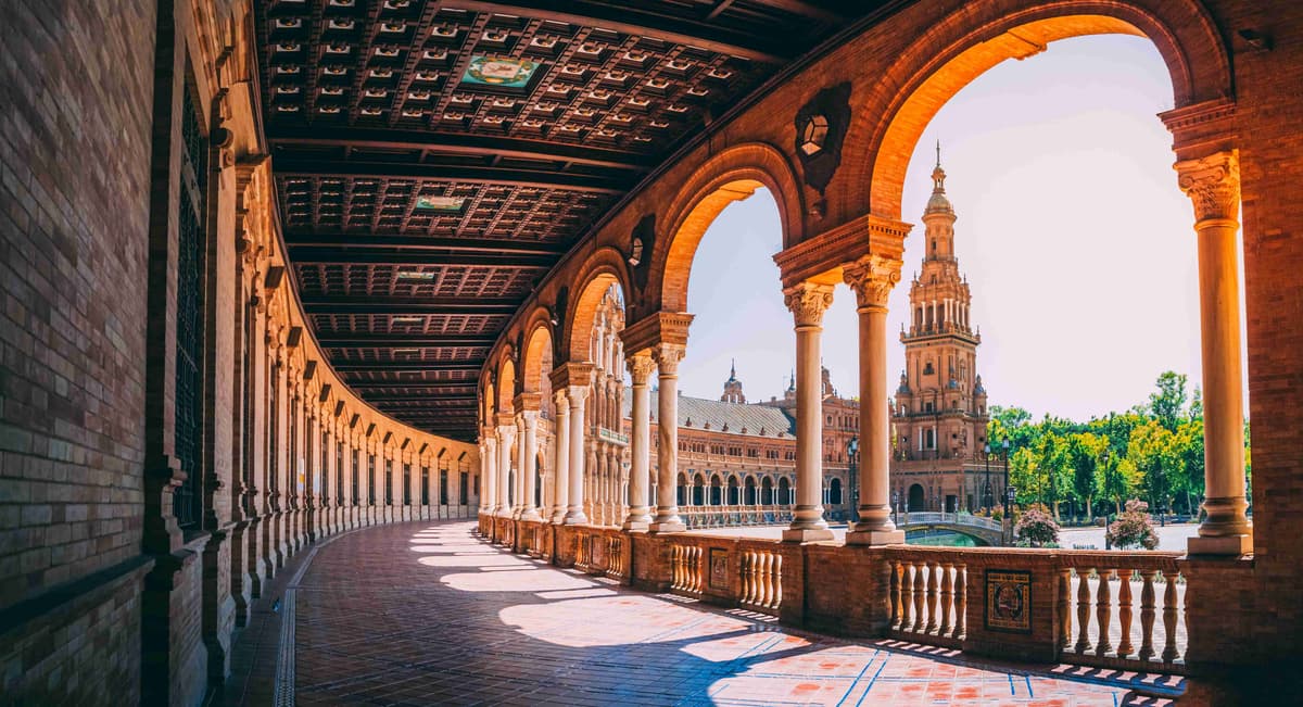 beautiful view plaza de espana seville spain