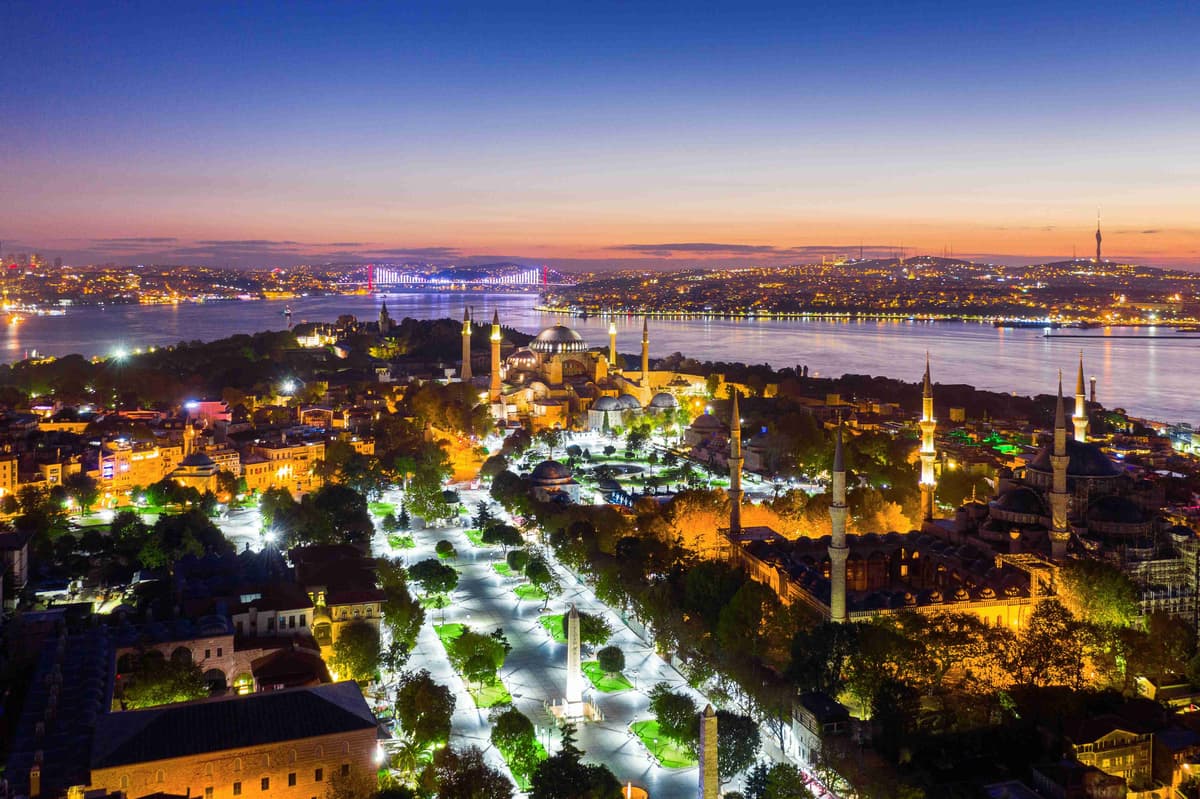 aerial-view-of-istanbul-city-and-hagia-sophia-at-night-in-turkey
