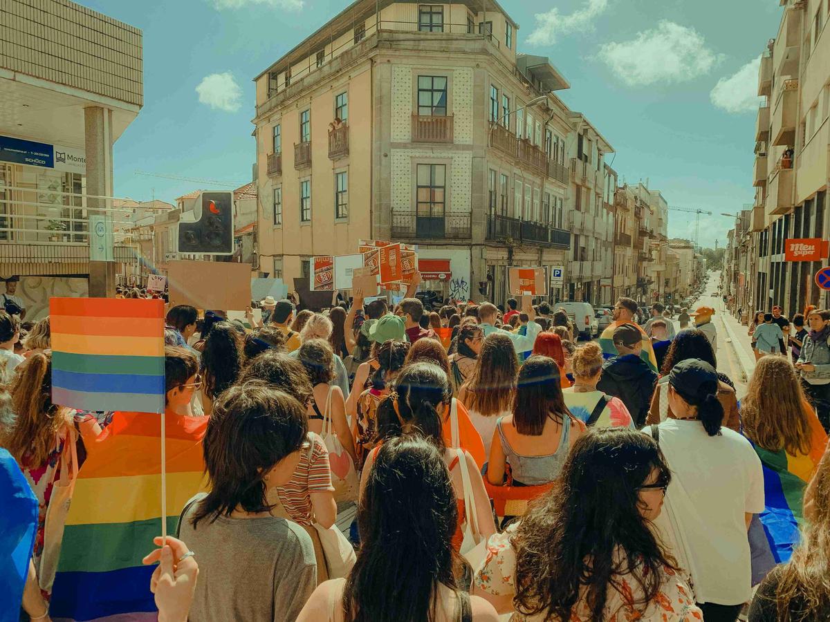 a-crowd-of-people-in-a-street