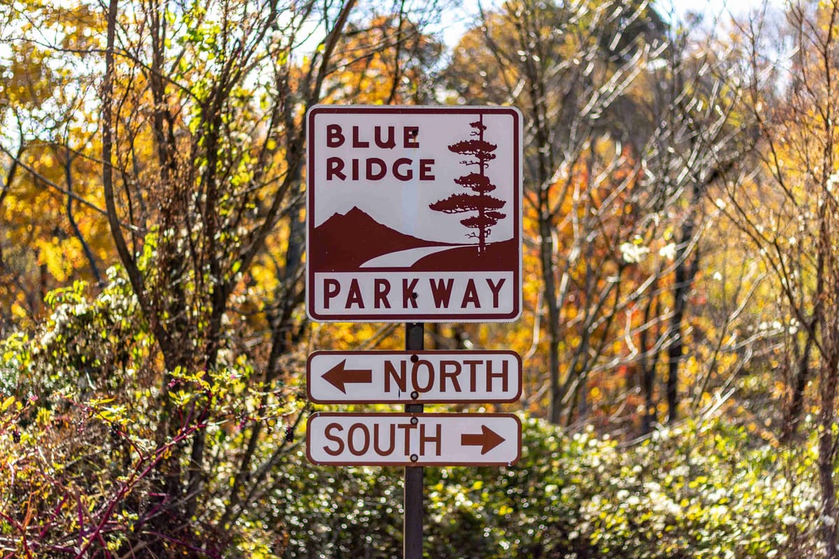 Parkskylt för Blue Ridge Parkway