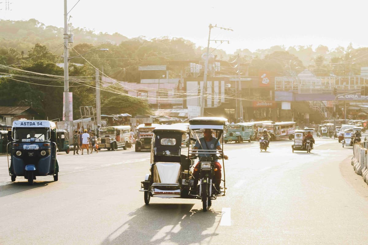 motorized tricycles on the road