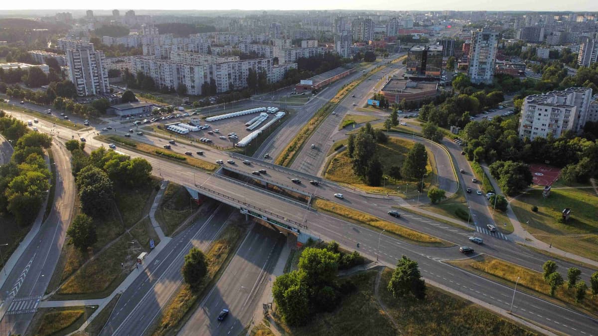 an-aerial-view-of-a-highway-in-a-city