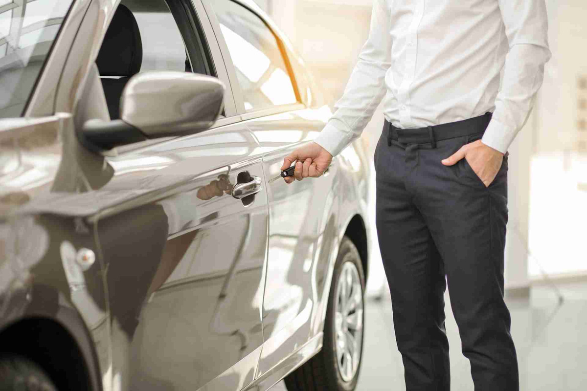 Person Holding Car Keys Next to Silver Car
