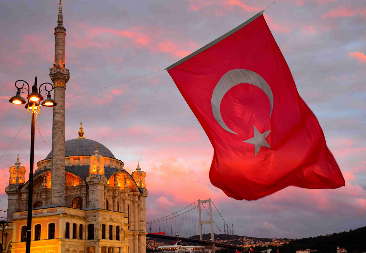 Turkish_Flag_Waving_in_Front_of_Mosque_at_Sunset_with_Bridge_in_Background