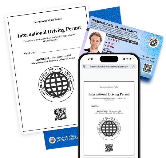 Друкований + цифровий міжнародний дозвіл на керування